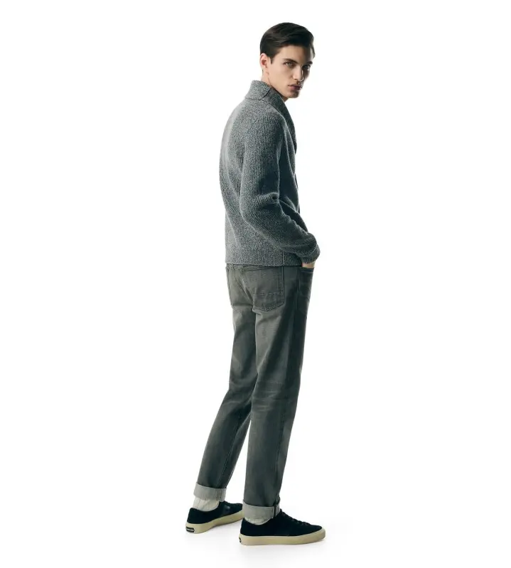 SELVEDGE SLIM FIT DENIM GREY HIGH/LOW online